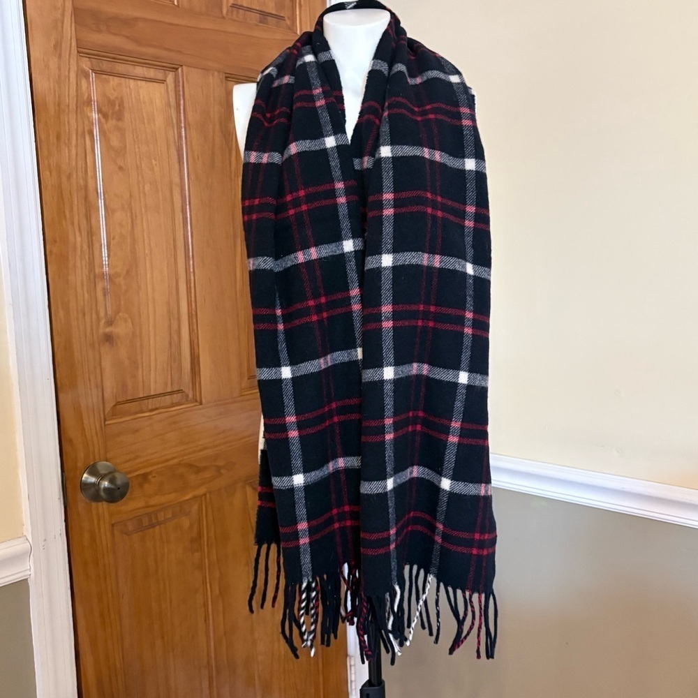 Italian Woollen Threasures Cashmere/Wool Blend Fringe Scarf